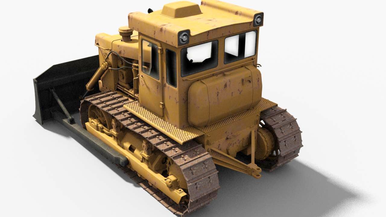 T-130 Tractor Low-poly 3D model_4
