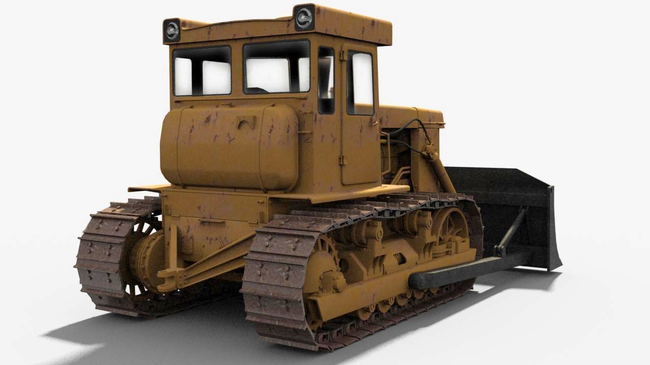 T-130 Tractor Low-poly 3D model_8
