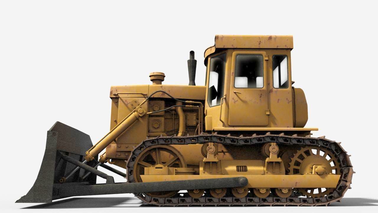 T-130 Tractor Low-poly 3D model_10
