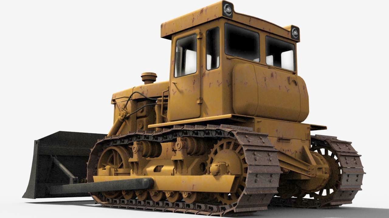 T-130 Tractor Low-poly 3D model_9