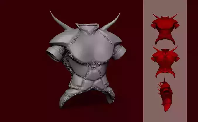 Tibia Demon Armor - KeyChain Miniature 3D print model