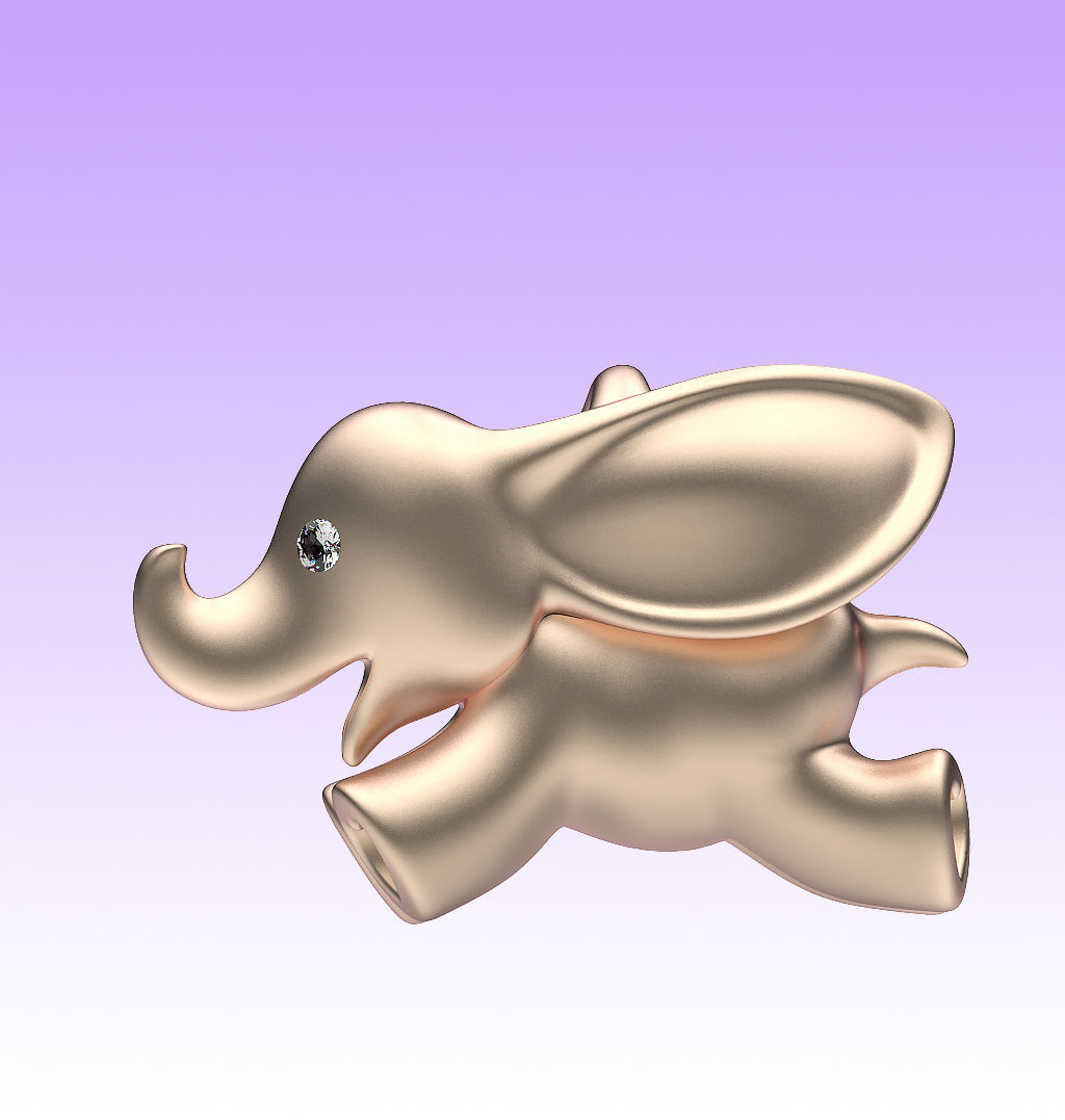 Pendant Flying Elephant 3D print model_6