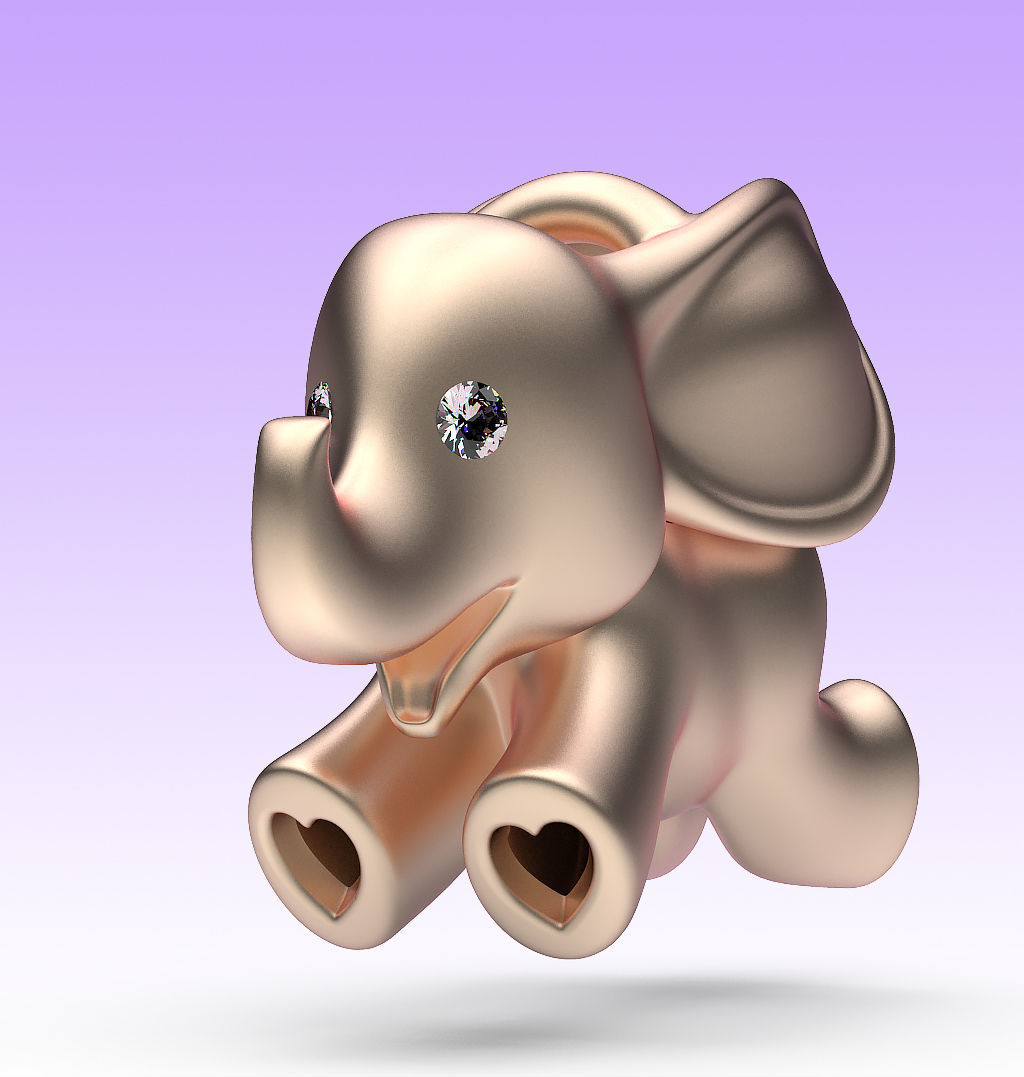 Pendant Flying Elephant 3D print model_7
