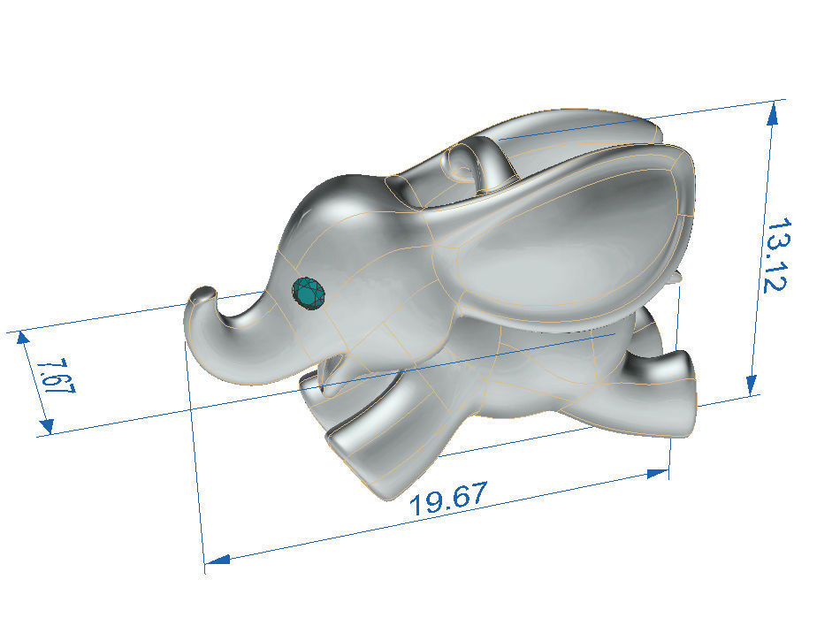 Pendant Flying Elephant 3D print model_9