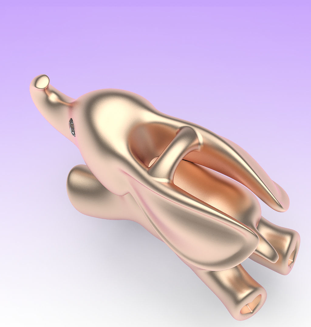 Pendant Flying Elephant 3D print model_3