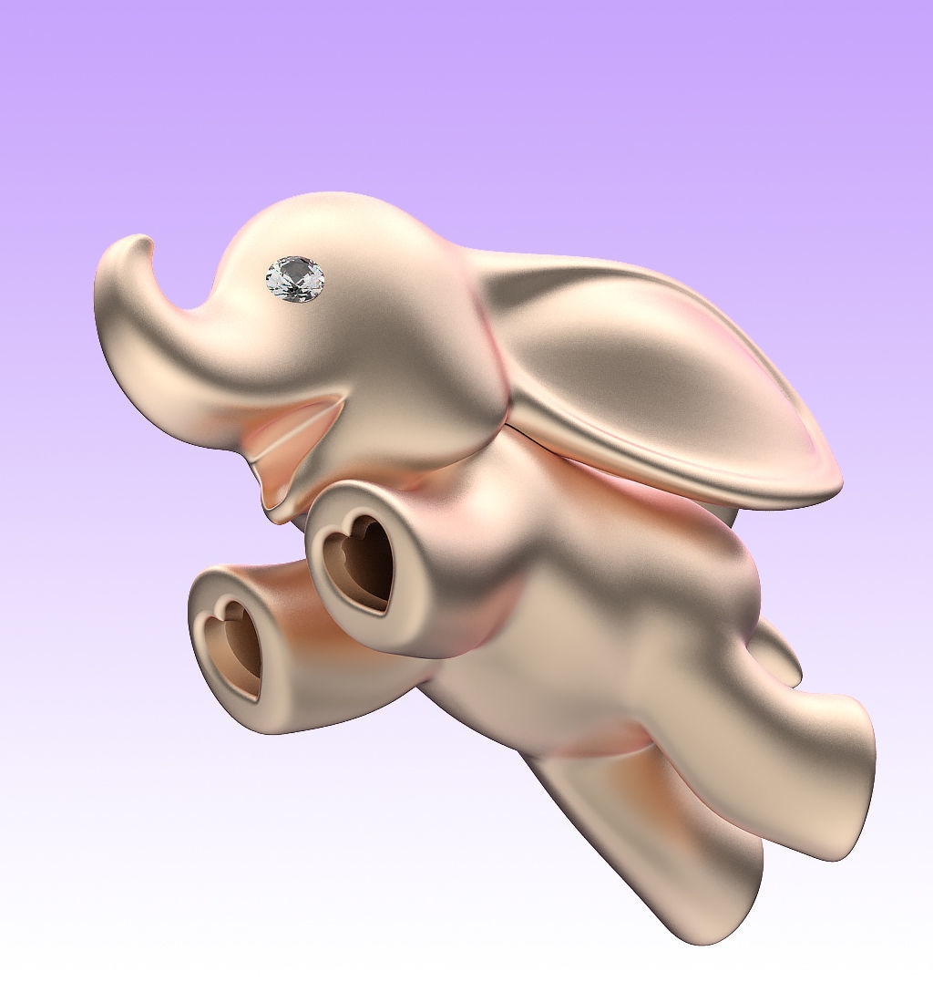 Pendant Flying Elephant 3D print model_8