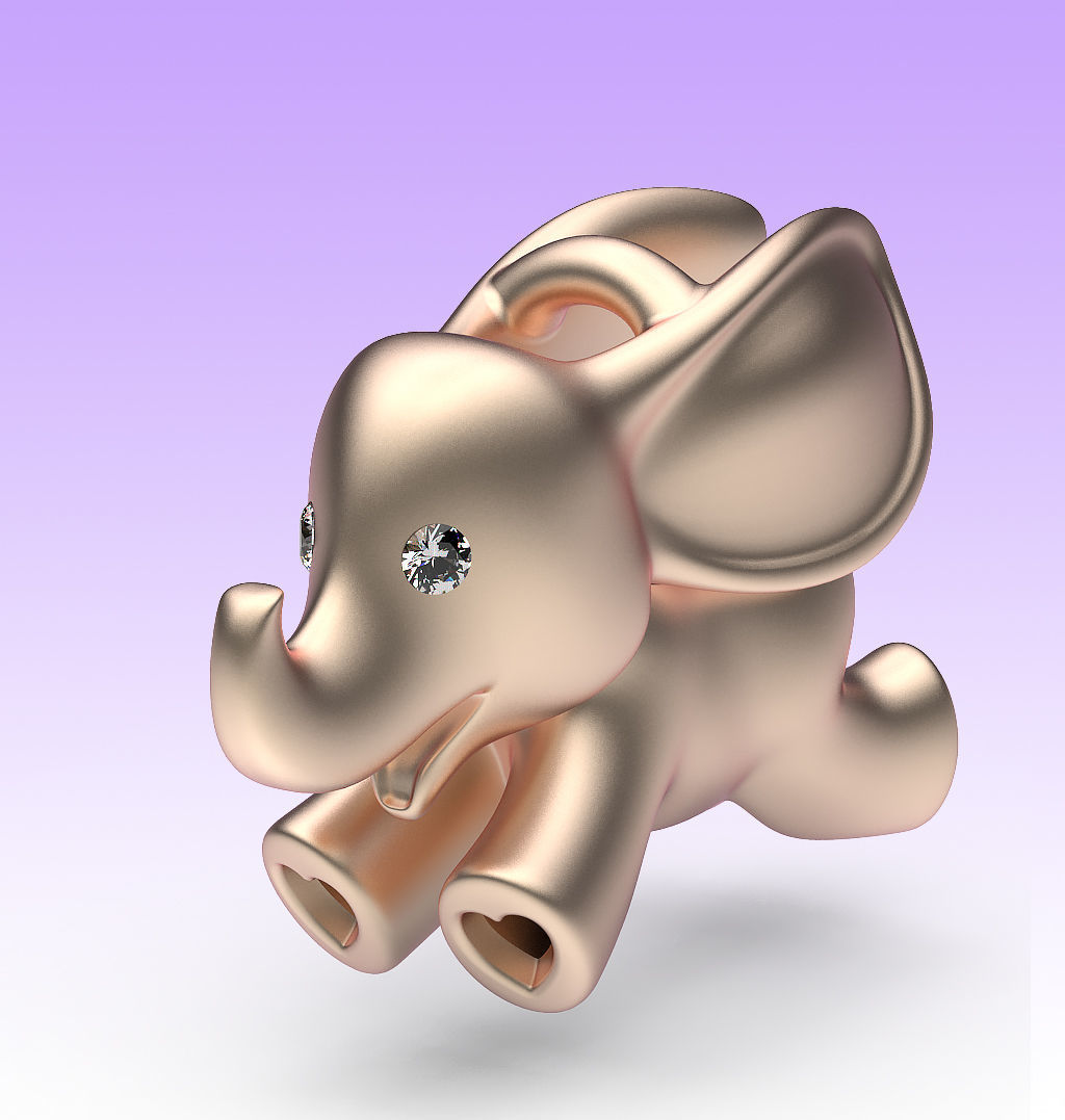 Pendant Flying Elephant 3D print model_4
