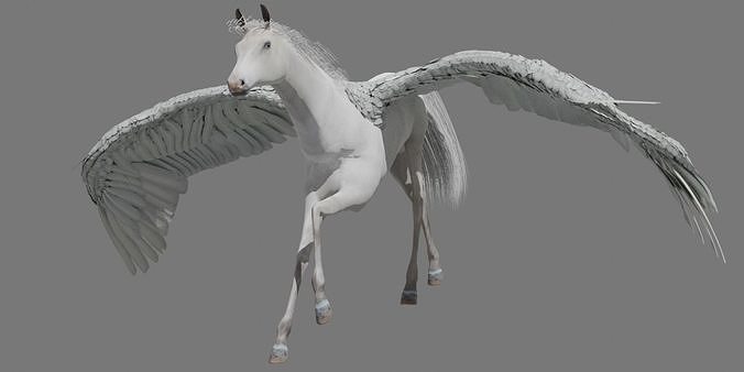 Pegasus horse with wings 3D model