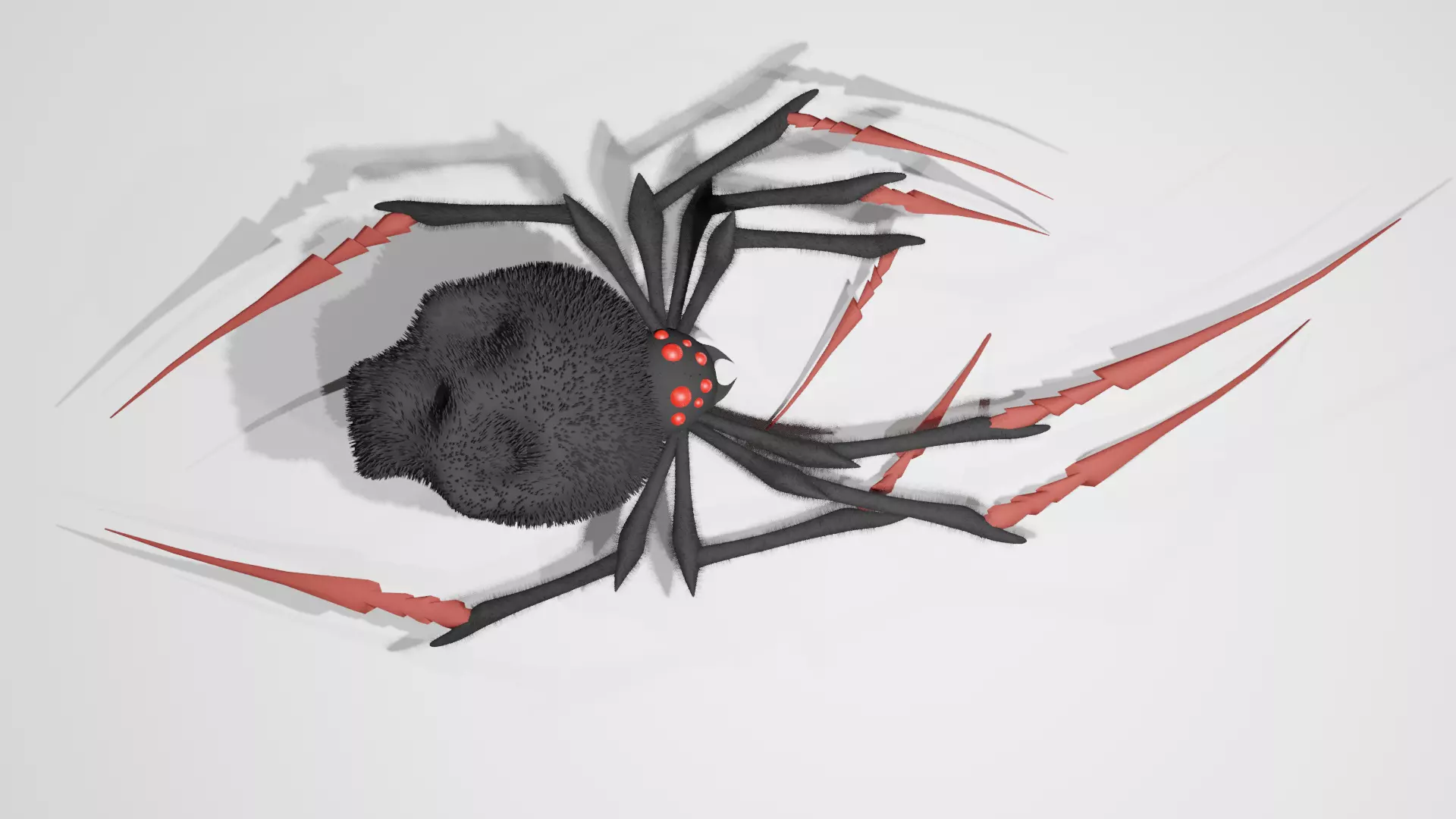 Spider with legs 3D model_0