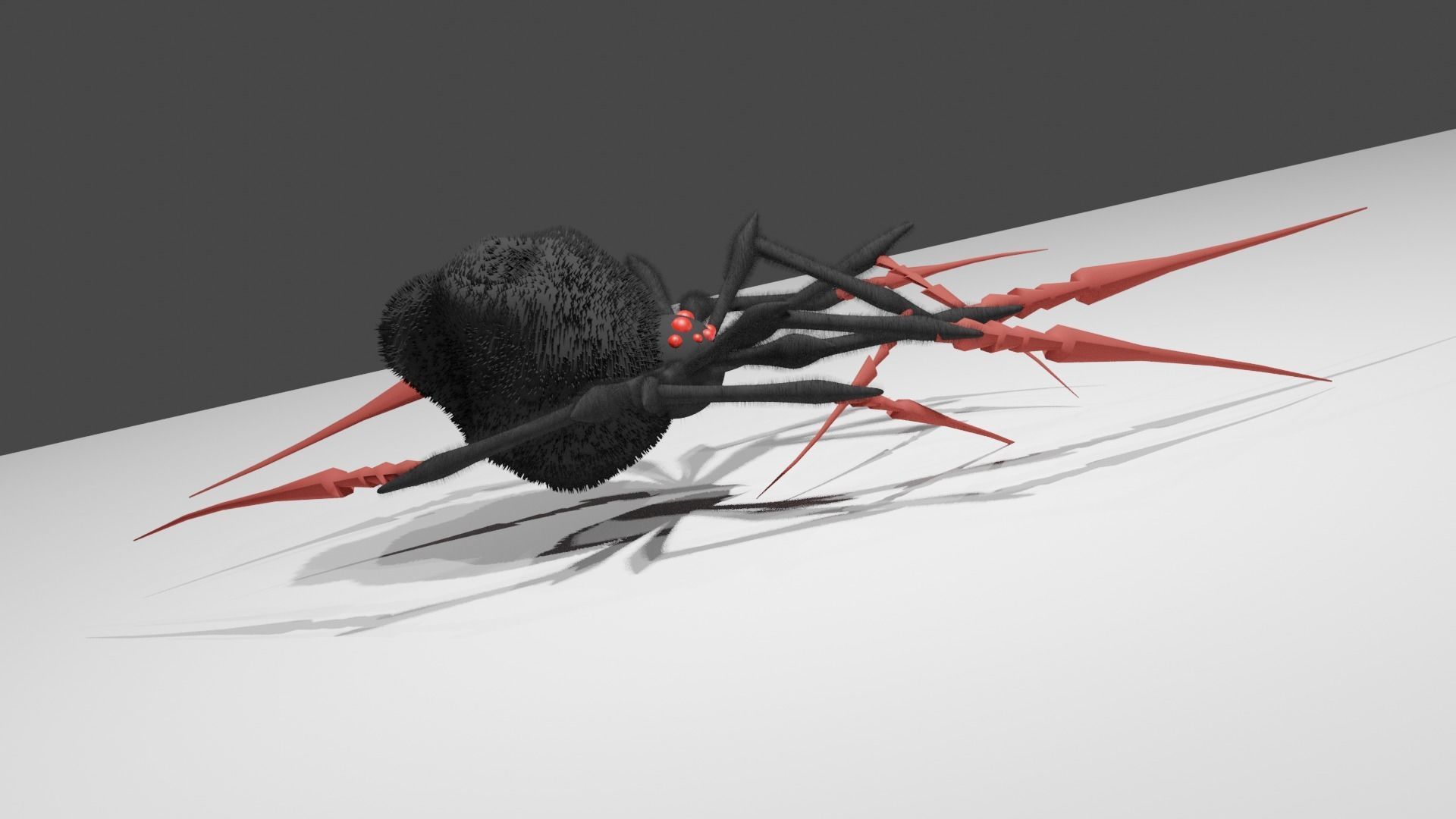 Spider with legs 3D model_1