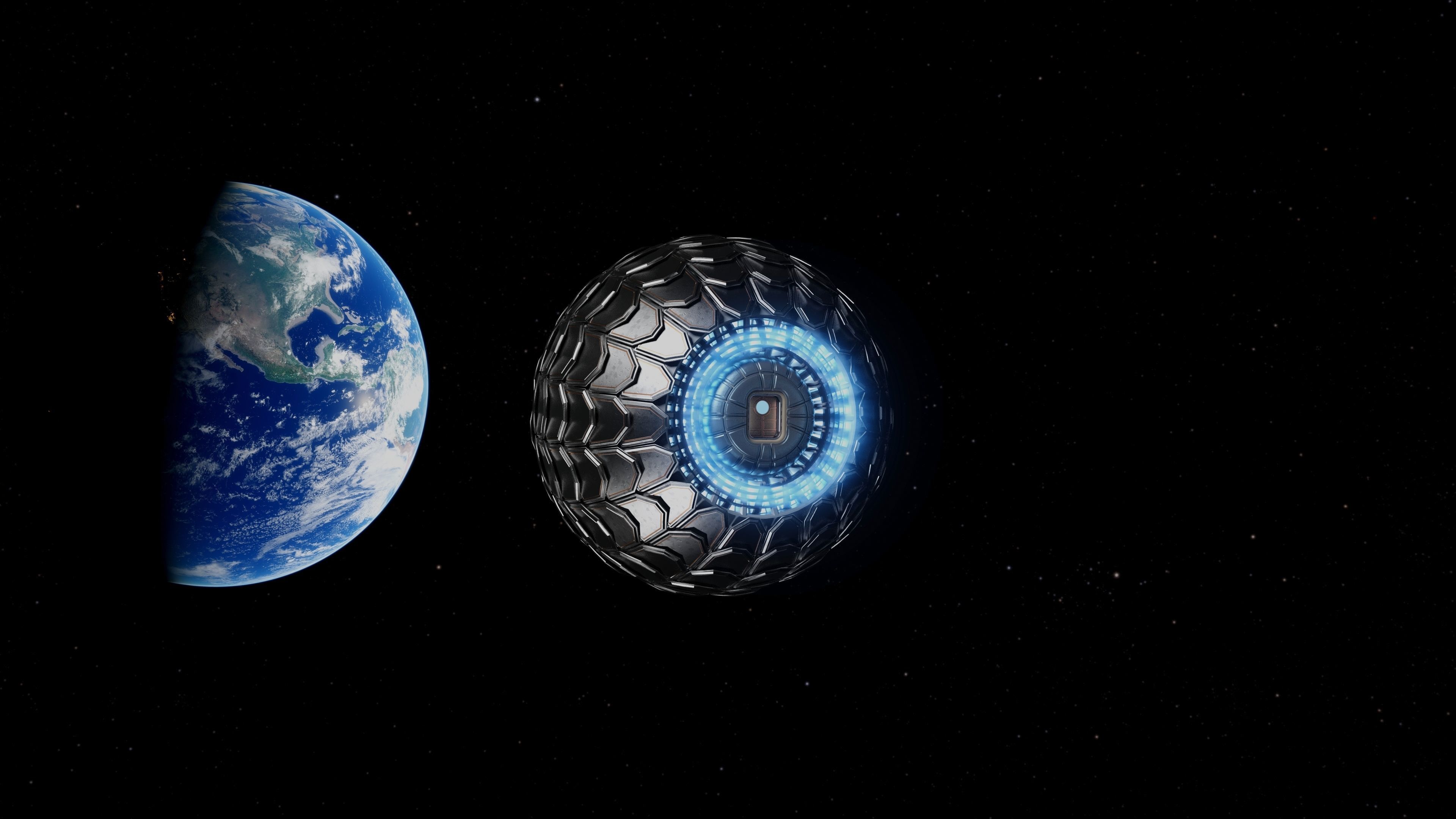 Alien dragon scaled spaceship 3D model_5