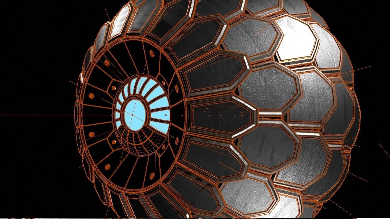 Alien dragon scaled spaceship 3D model_10