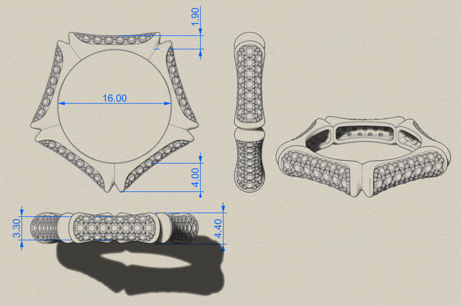 Ring Bamboo Stem 3D print model_7