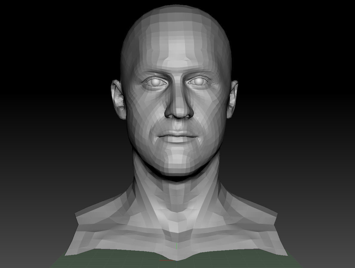 male head game-ready Low-poly 3D model_8