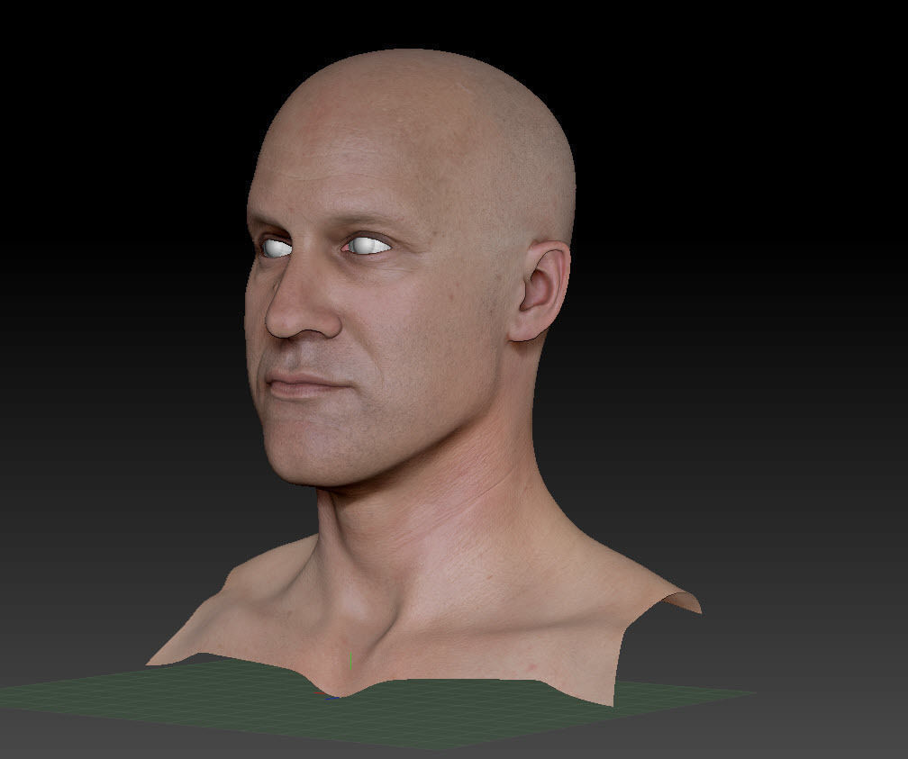 male head game-ready Low-poly 3D model_10