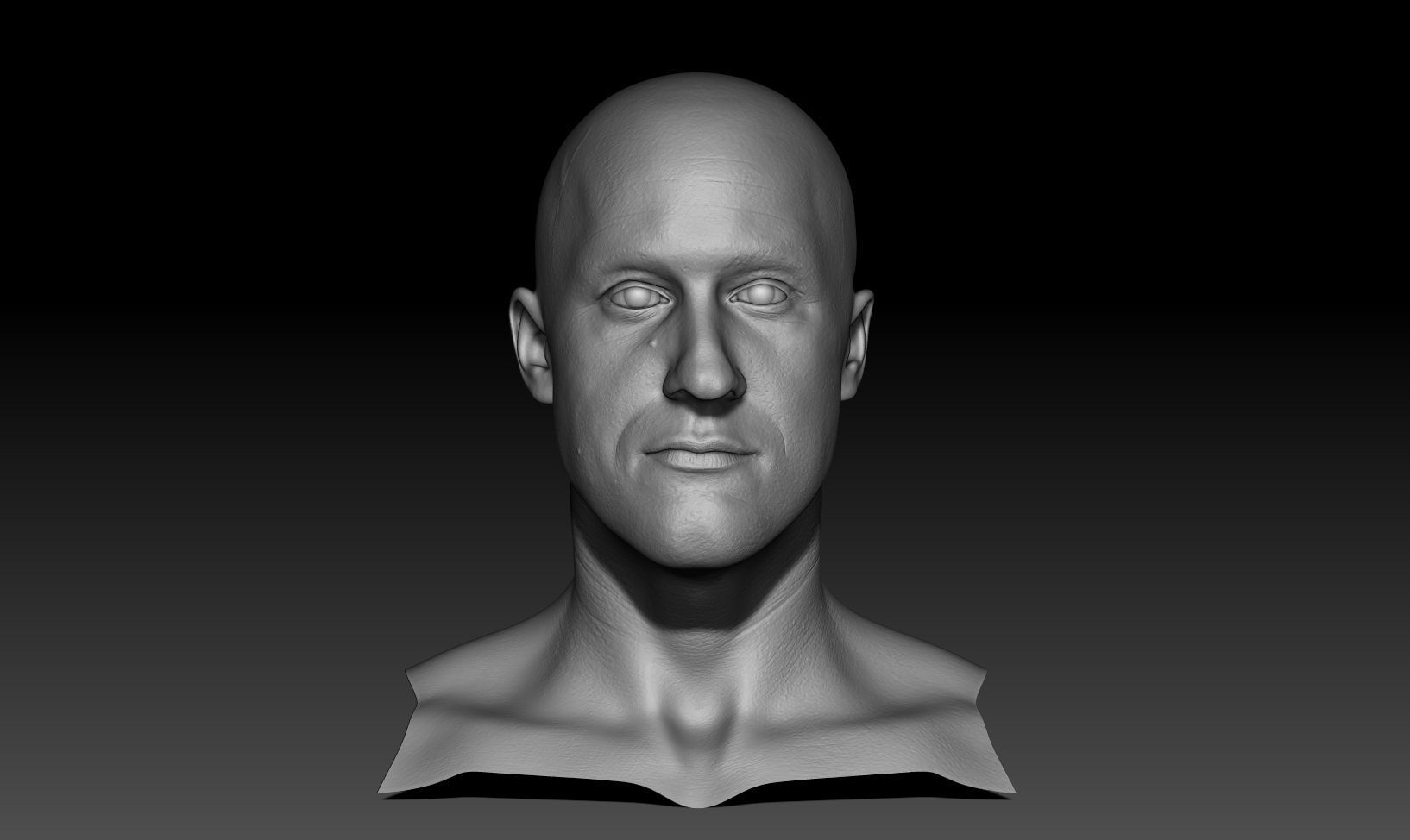 male head game-ready Low-poly 3D model_3