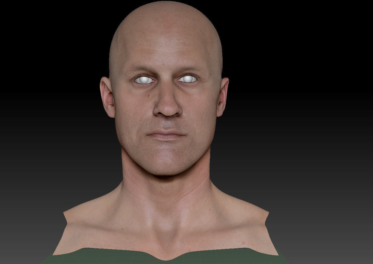 male head game-ready Low-poly 3D model_2