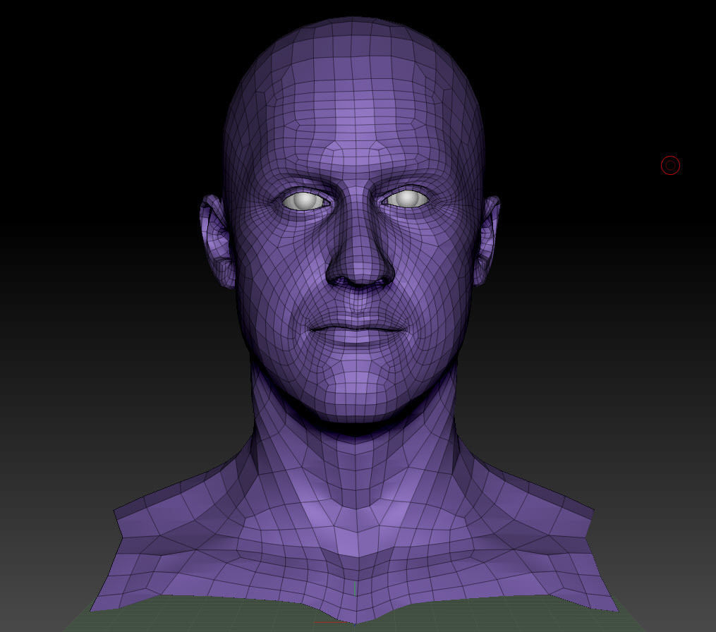 male head game-ready Low-poly 3D model_9
