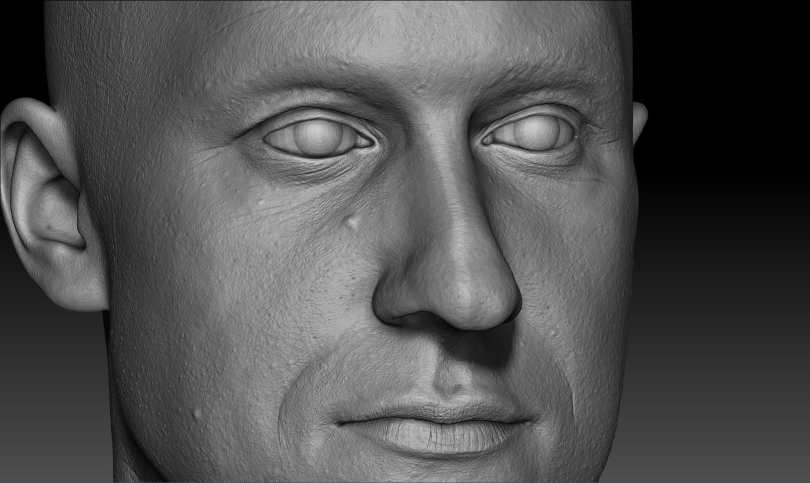 male head game-ready Low-poly 3D model_1