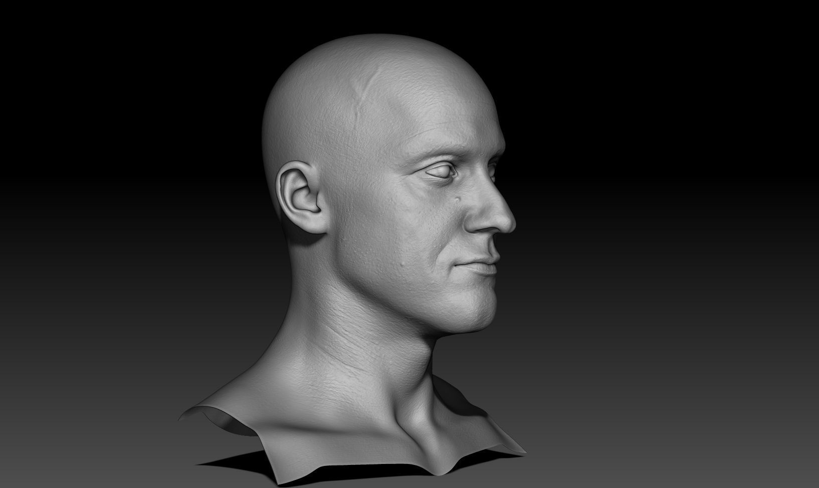 male head game-ready Low-poly 3D model_4