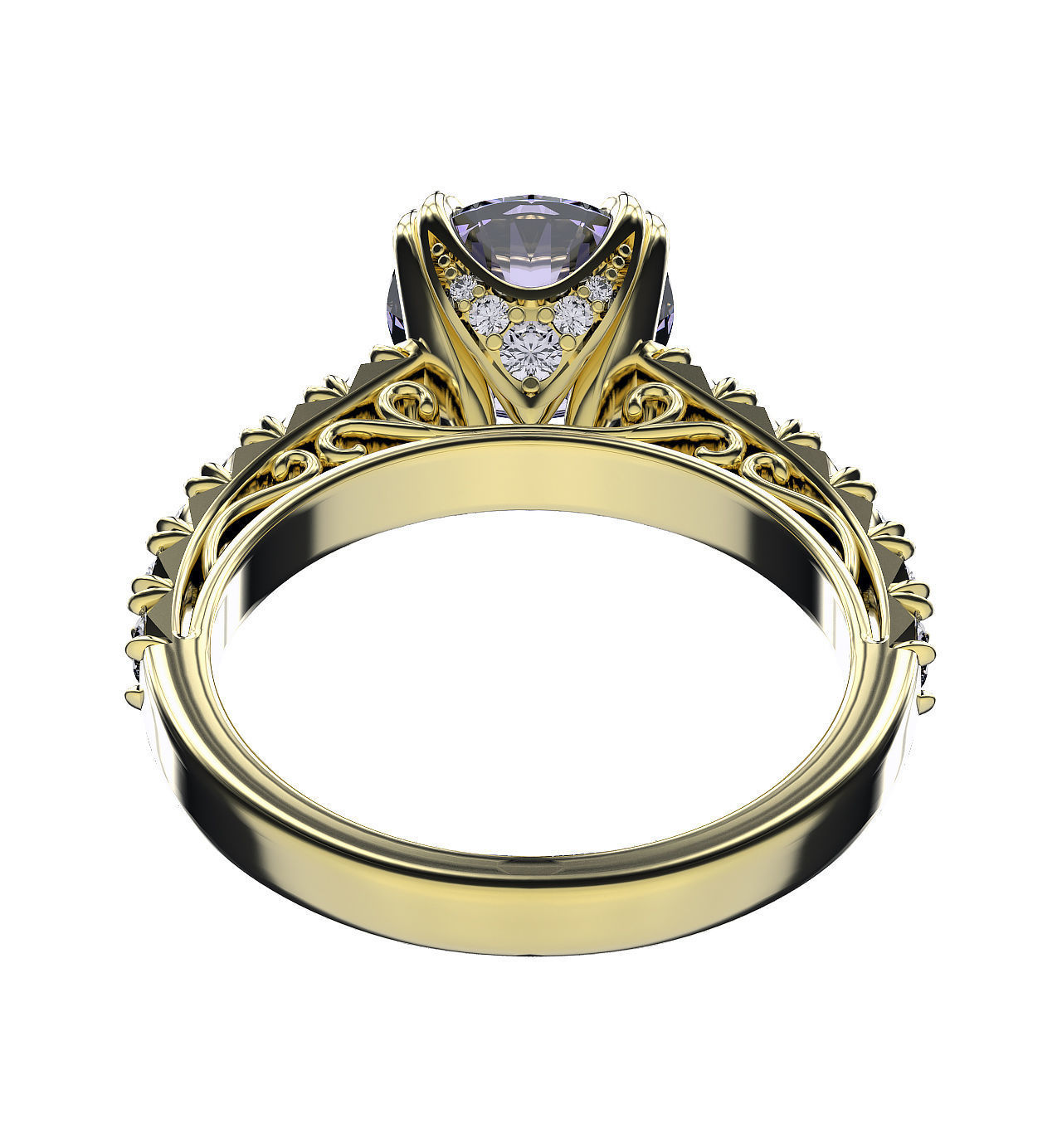Ring French Style 3D print model_3