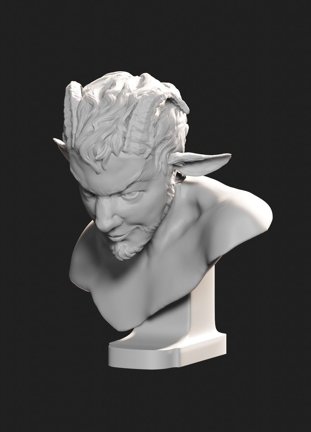 Faun bust sculpture 3D print model_1