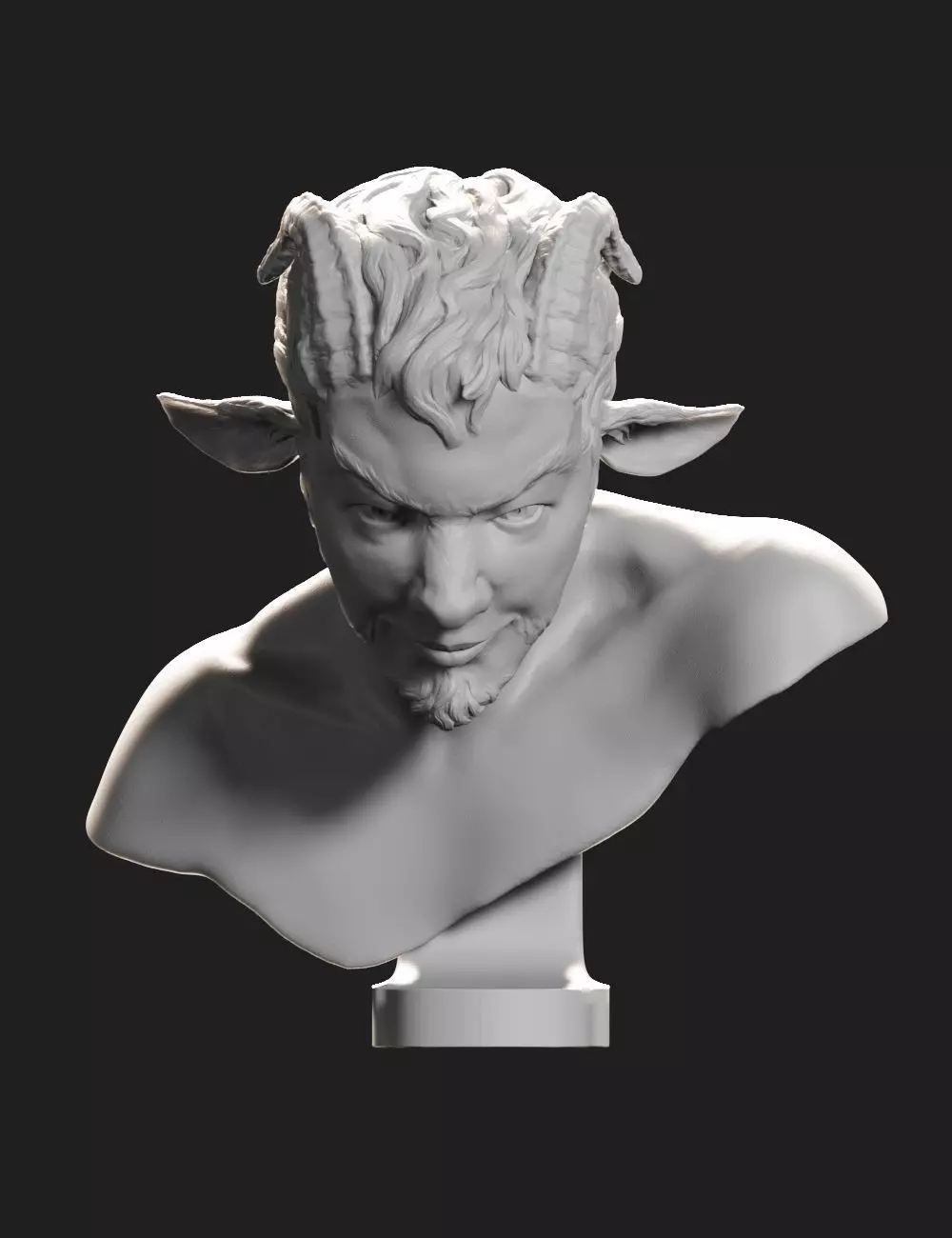 Faun bust sculpture 3D print model_0