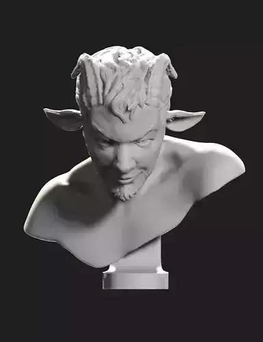 Faun bust sculpture 3D print model