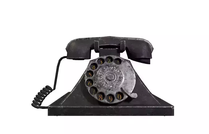 Retro Telephone - Low poly Game ready - Unreal