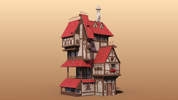 Cartoon House Low-poly 3D model