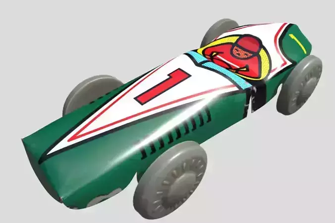 Vintage mini tin racing car toy
