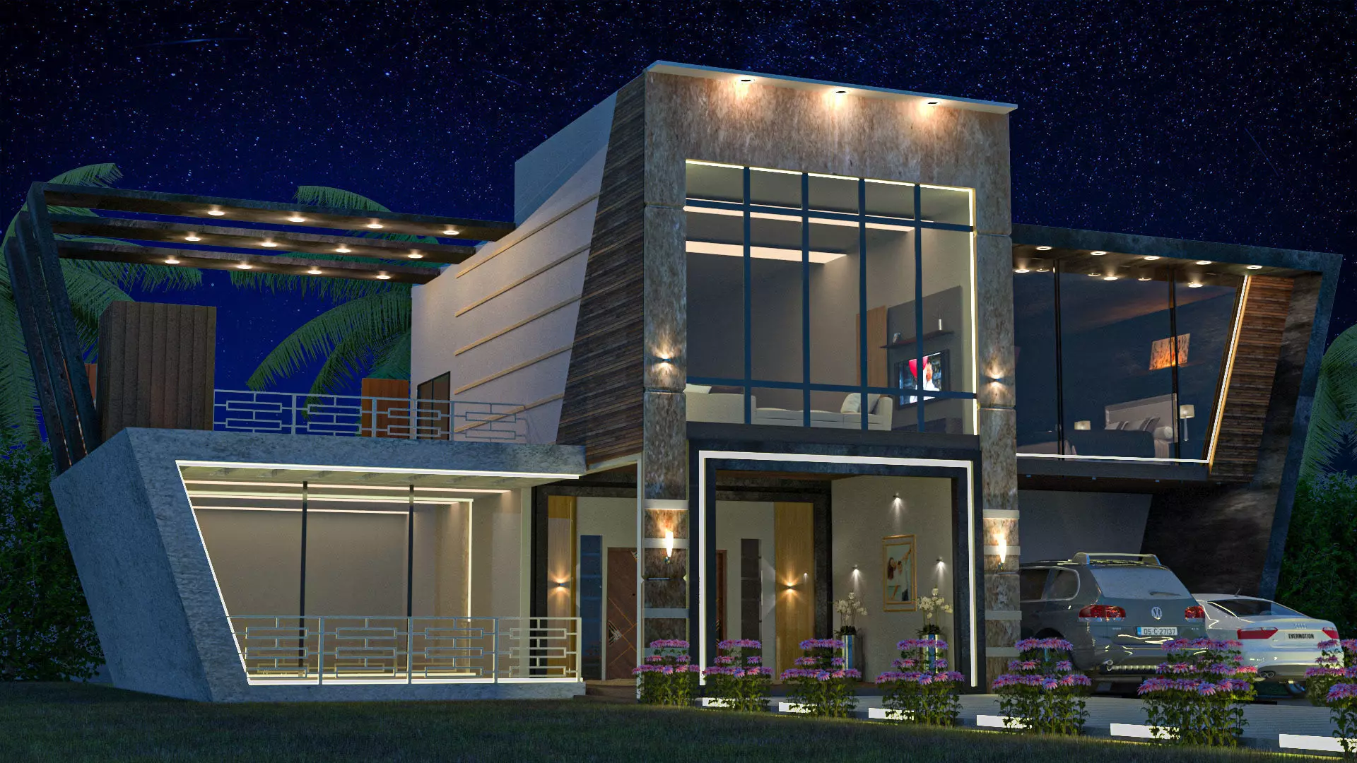 Exterior Villa Design 3D model_0
