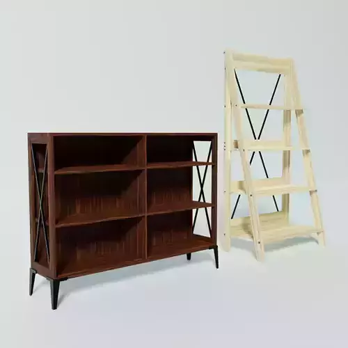 Shelves wooden bookcase with legs