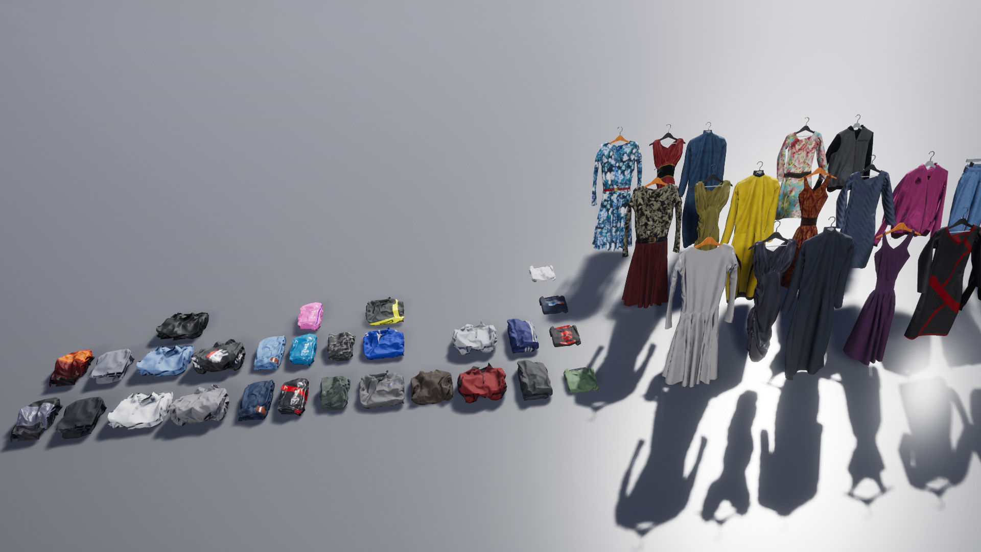 Hanging and Folded Clothing Low-poly 3D model_19