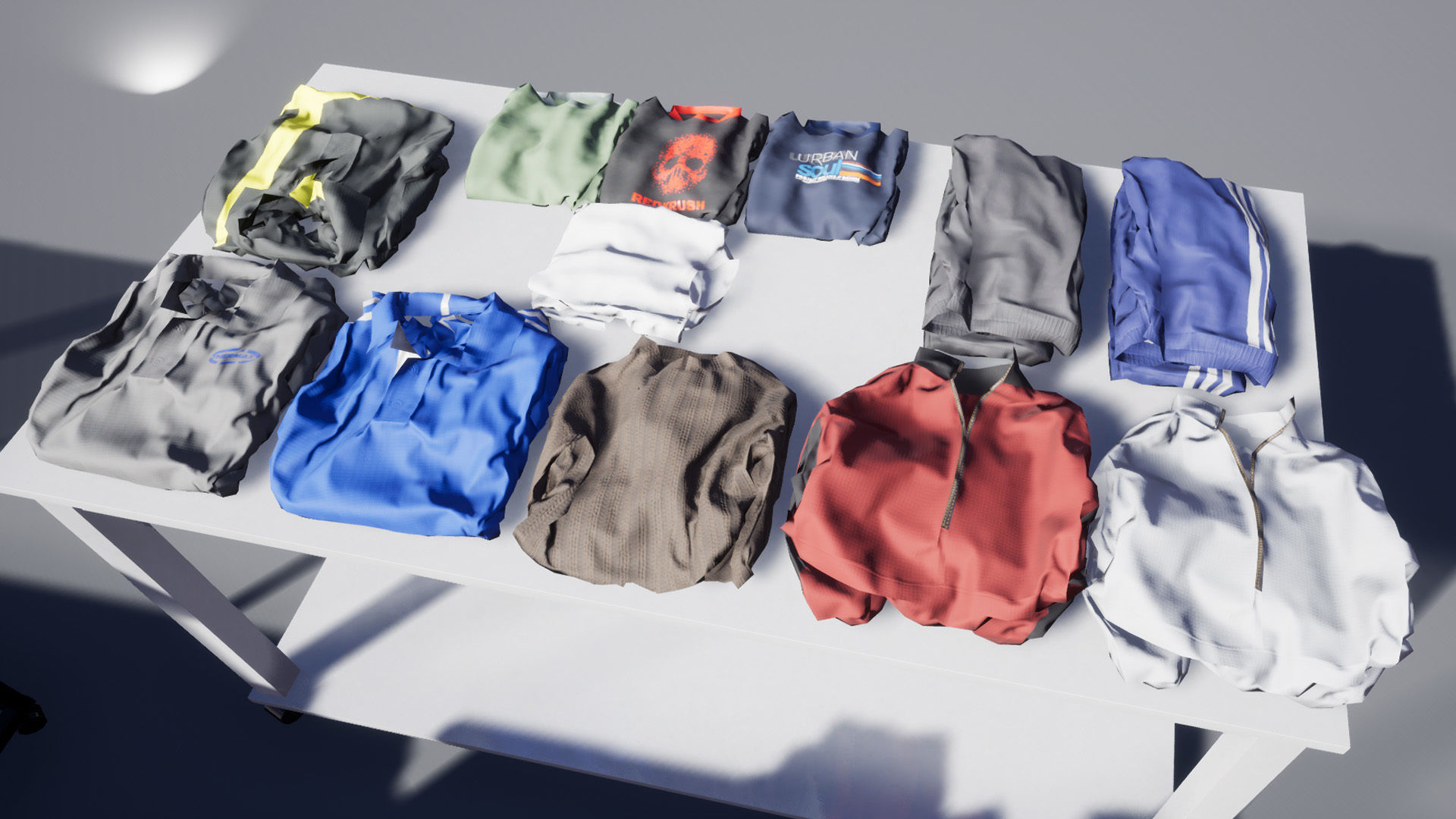 Hanging and Folded Clothing Low-poly 3D model_12