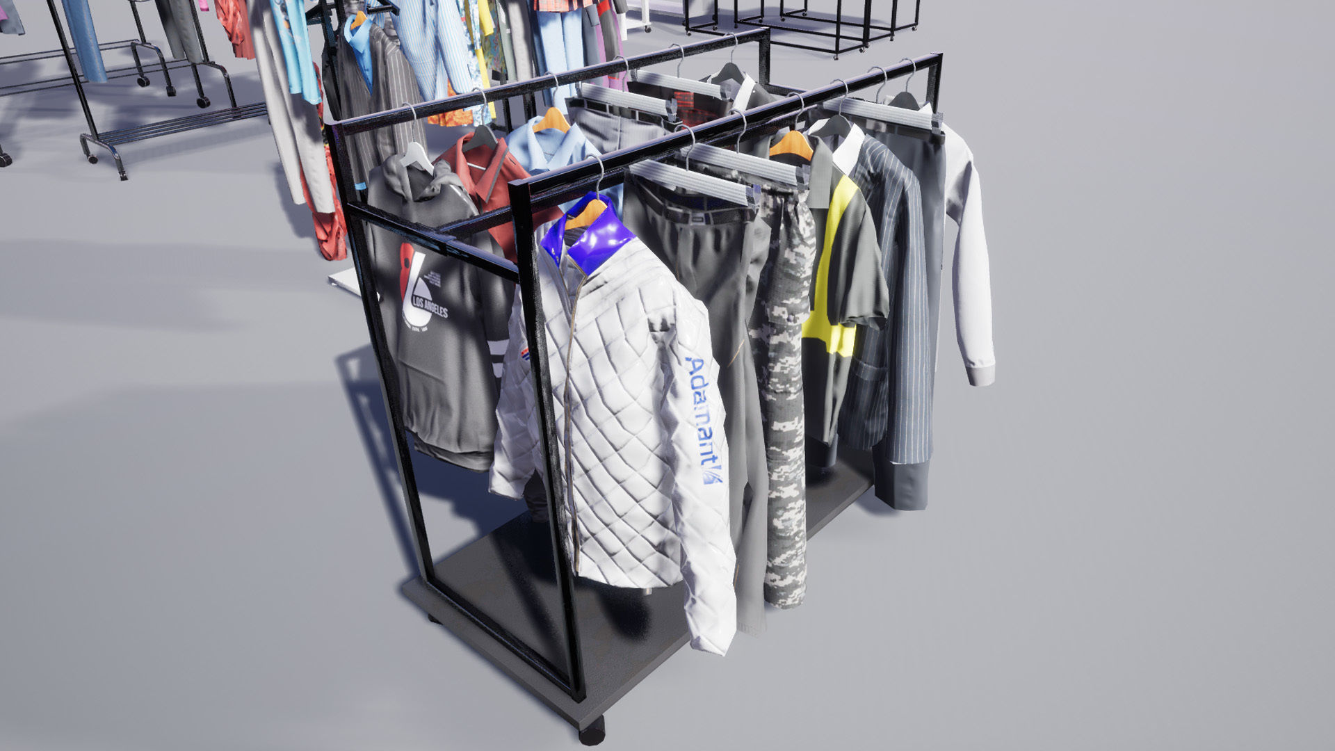 Hanging and Folded Clothing Low-poly 3D model_6