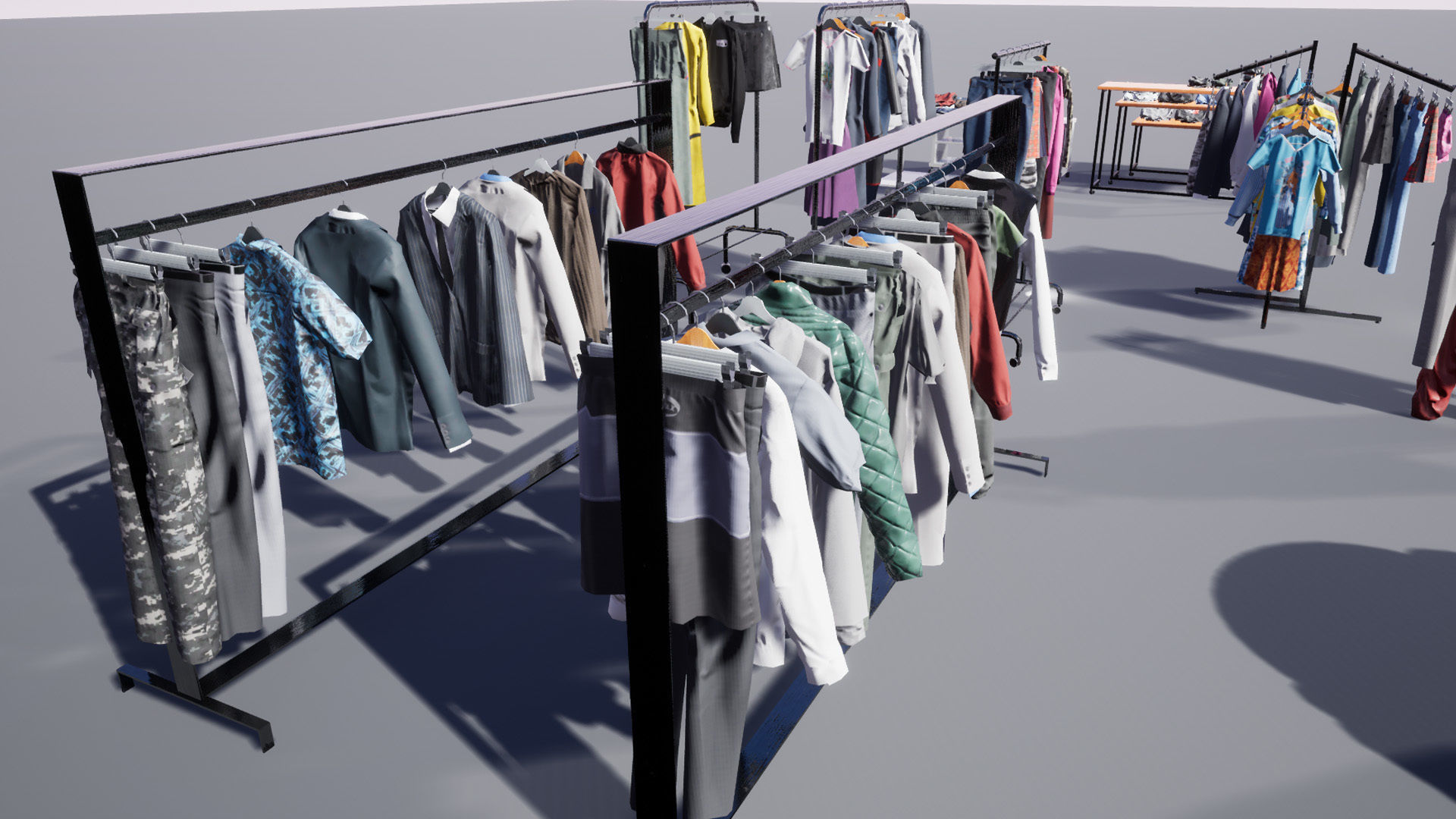 Hanging and Folded Clothing Low-poly 3D model_10
