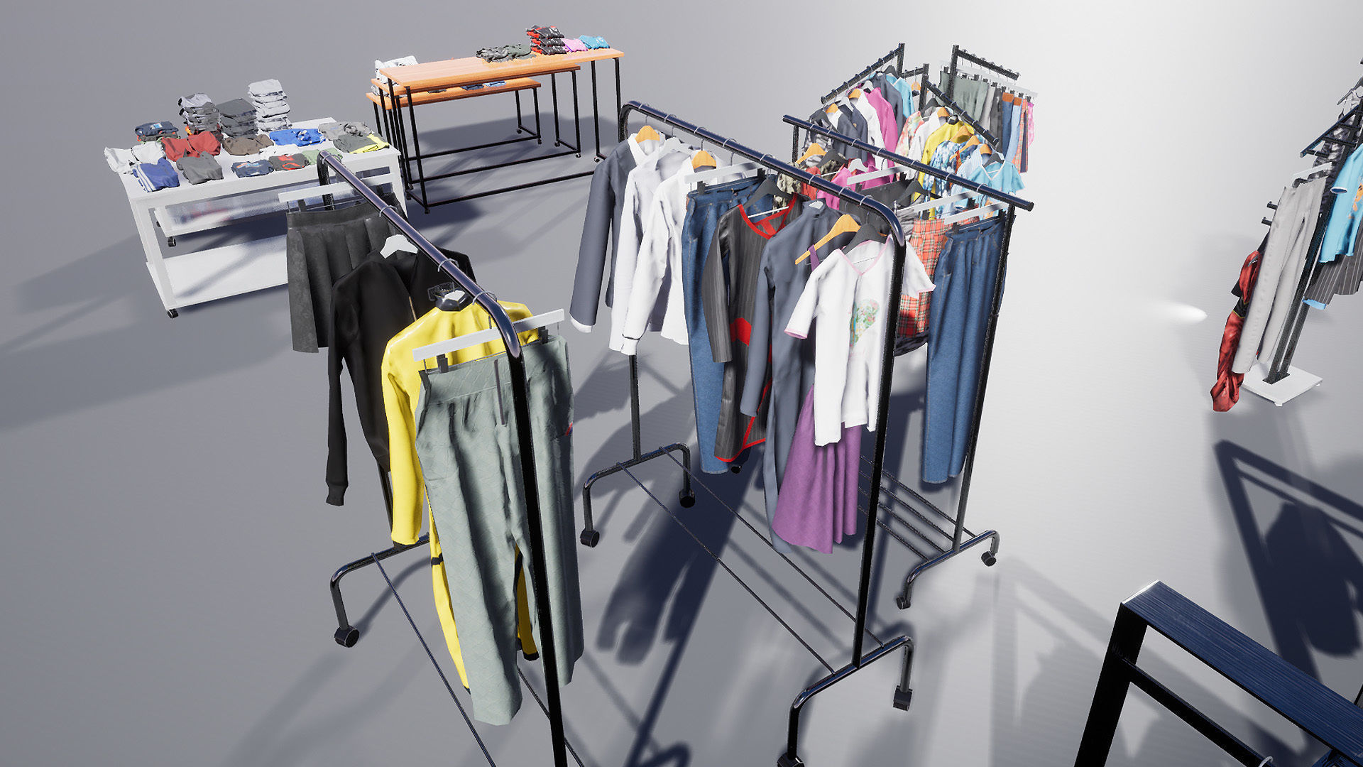 Hanging and Folded Clothing Low-poly 3D model_8
