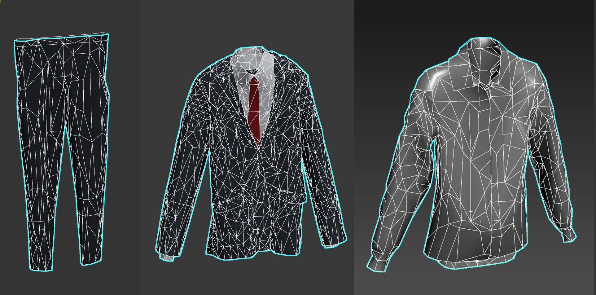 Hanging and Folded Clothing Low-poly 3D model_21