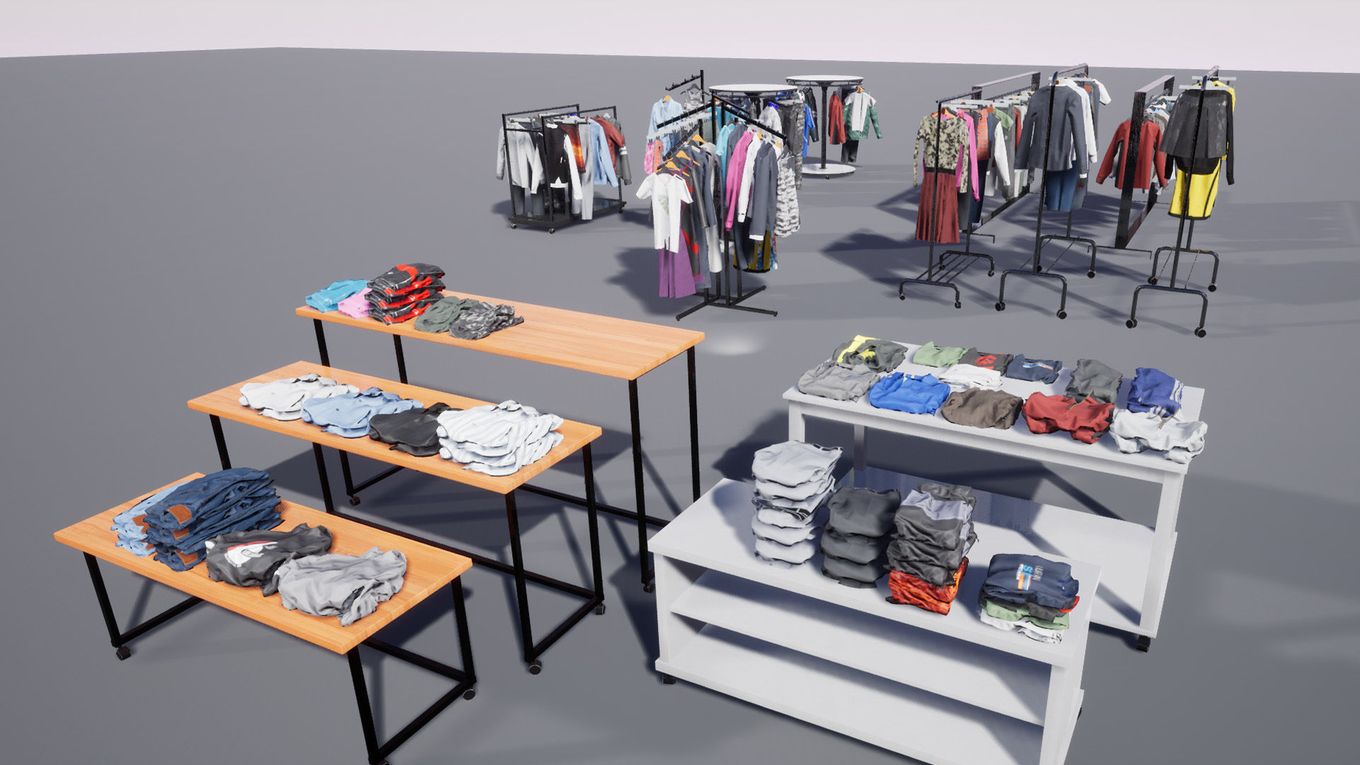 Hanging and Folded Clothing Low-poly 3D model_15