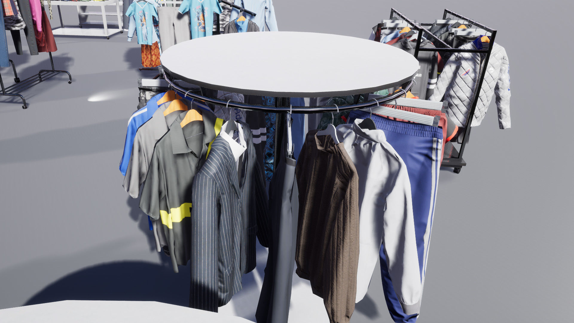 Hanging and Folded Clothing Low-poly 3D model_3