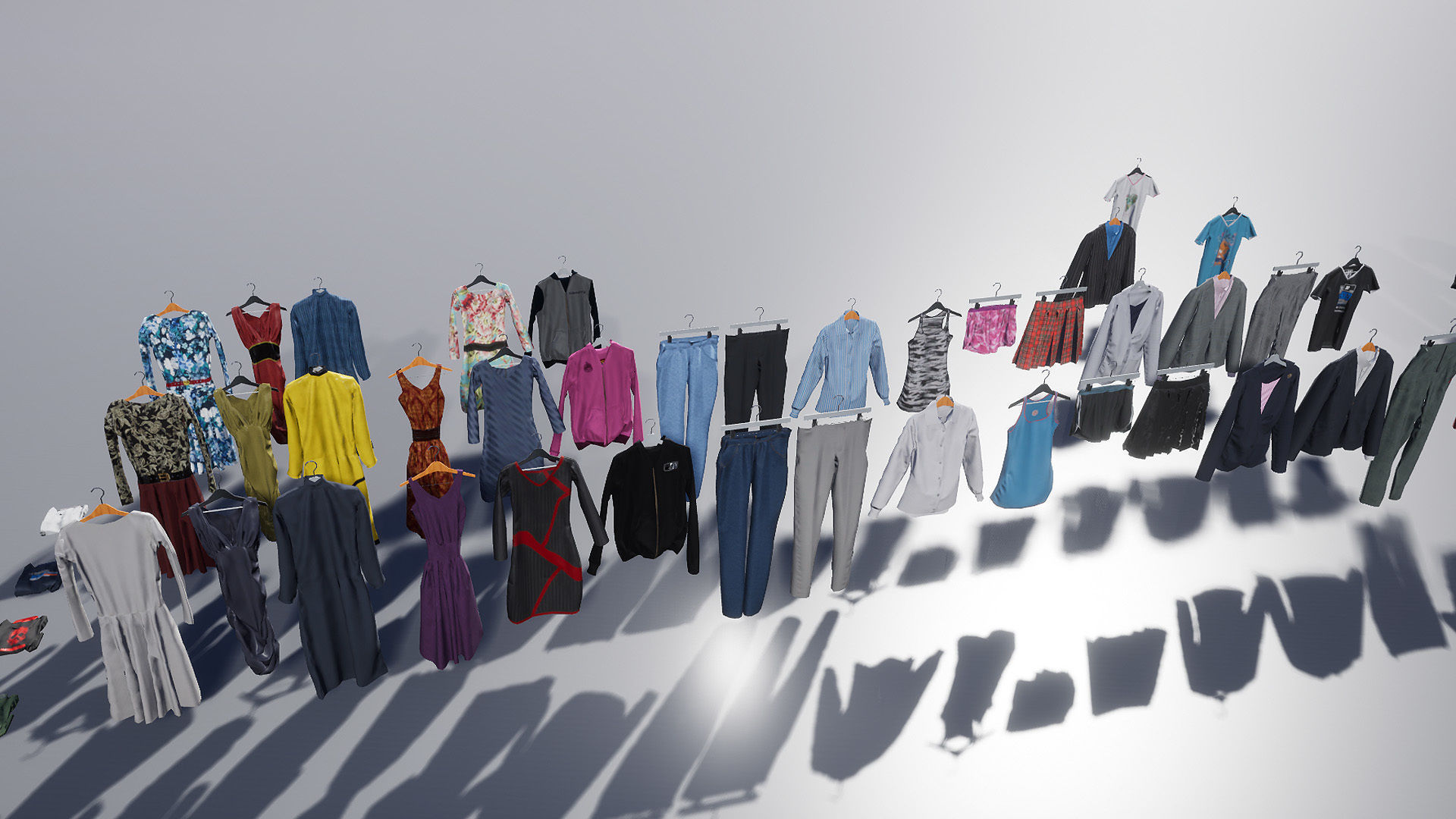 Hanging and Folded Clothing Low-poly 3D model_18