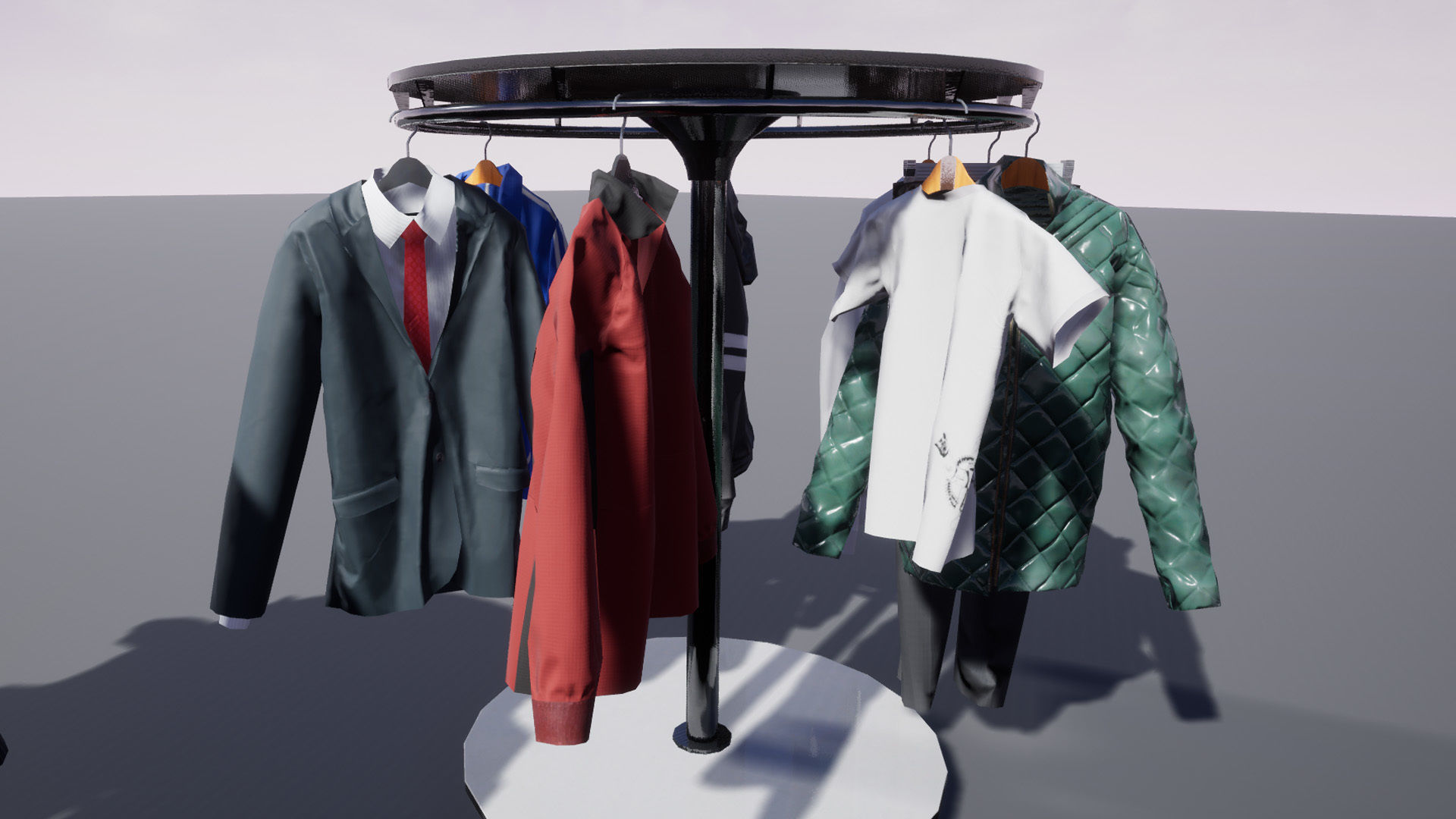 Hanging and Folded Clothing Low-poly 3D model_5