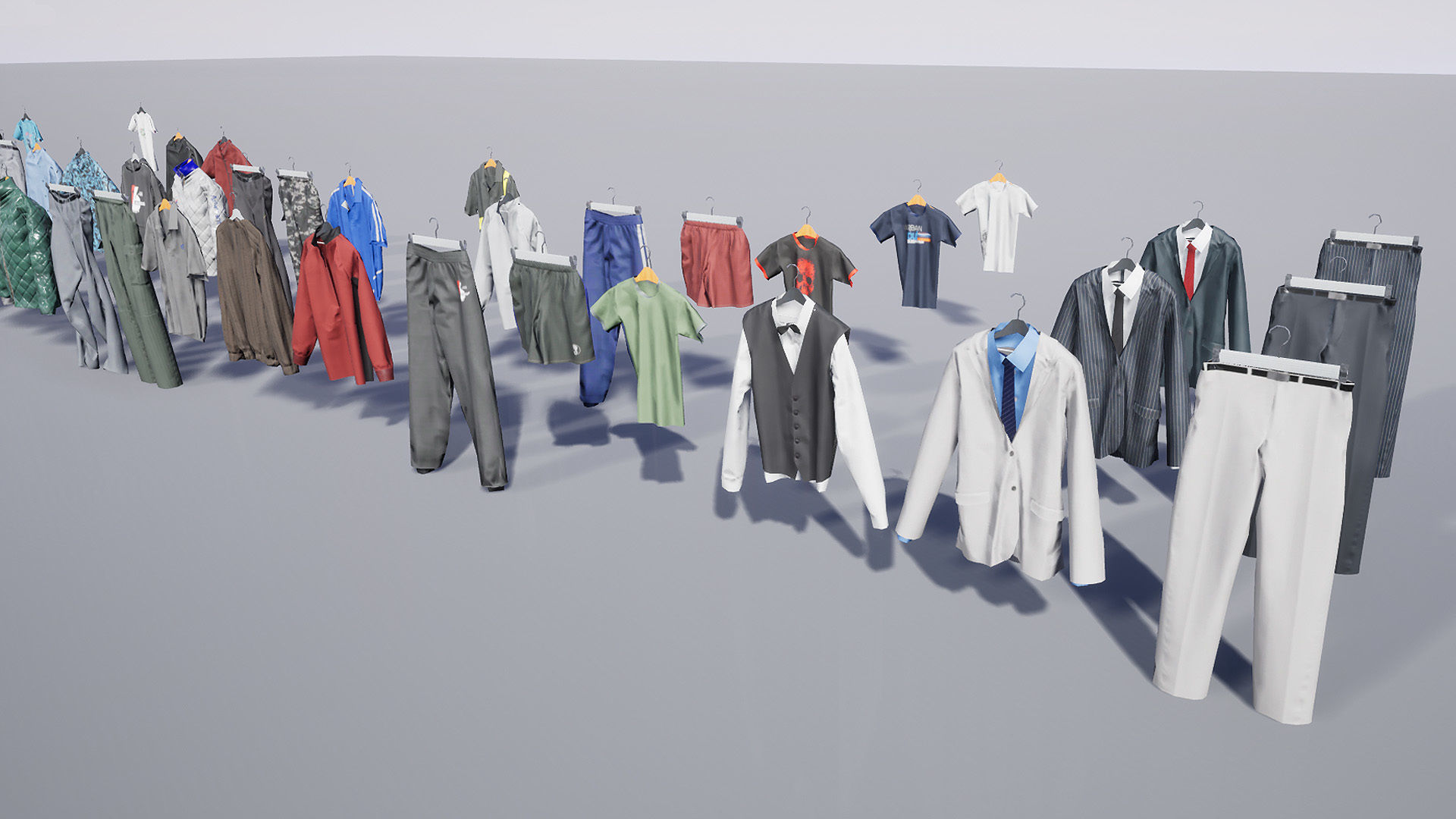 Hanging and Folded Clothing Low-poly 3D model_16