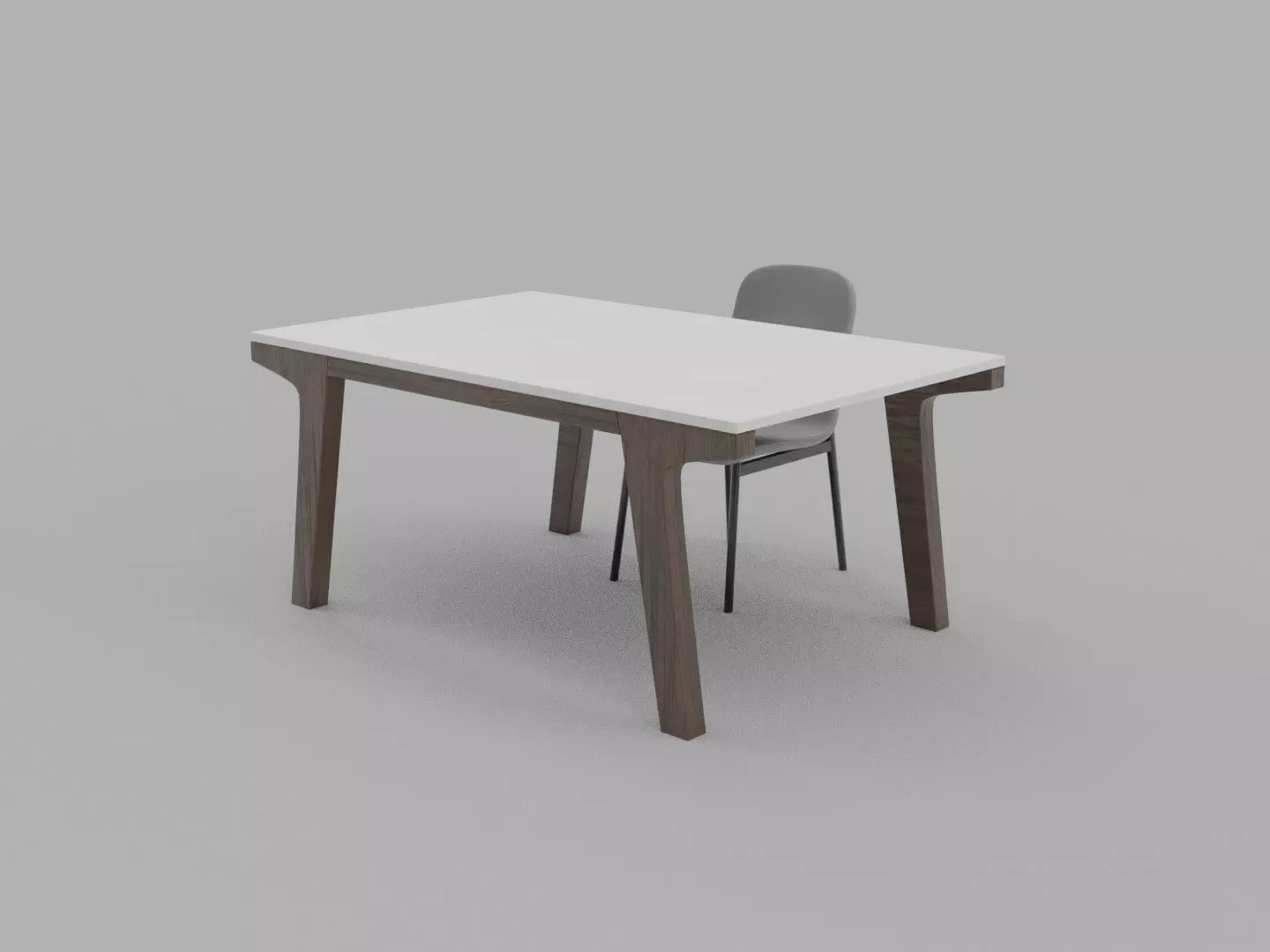 Modern Simplistic Chair and Table Free 3D model_0