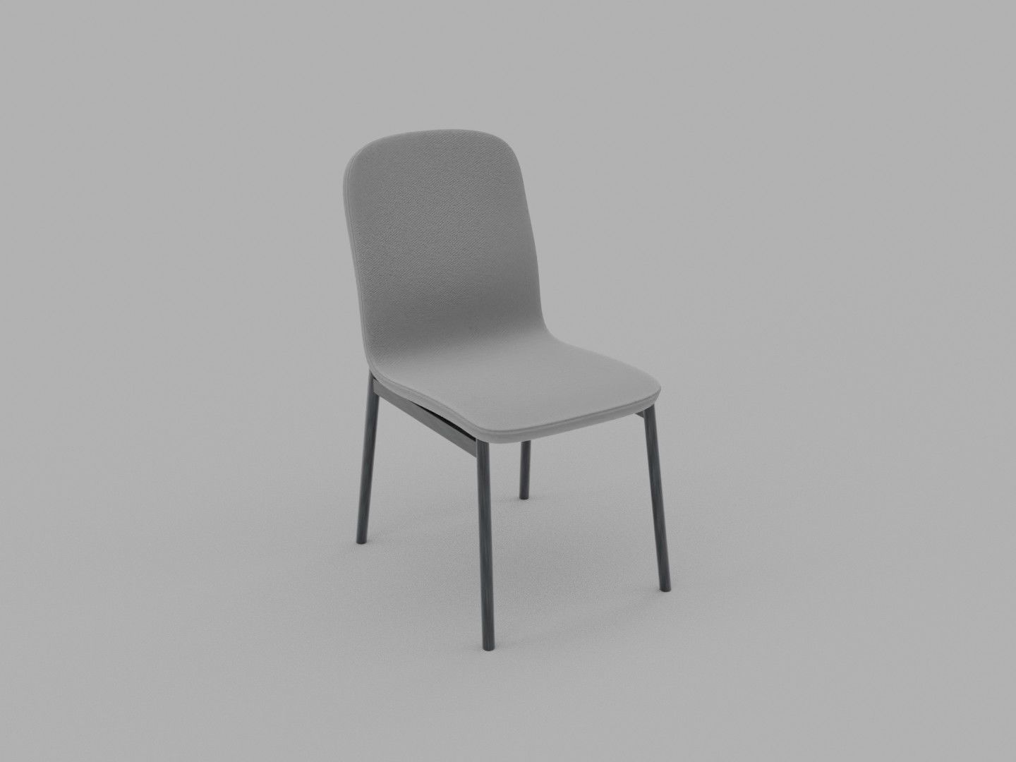 Modern Simplistic Chair and Table Free 3D model_2