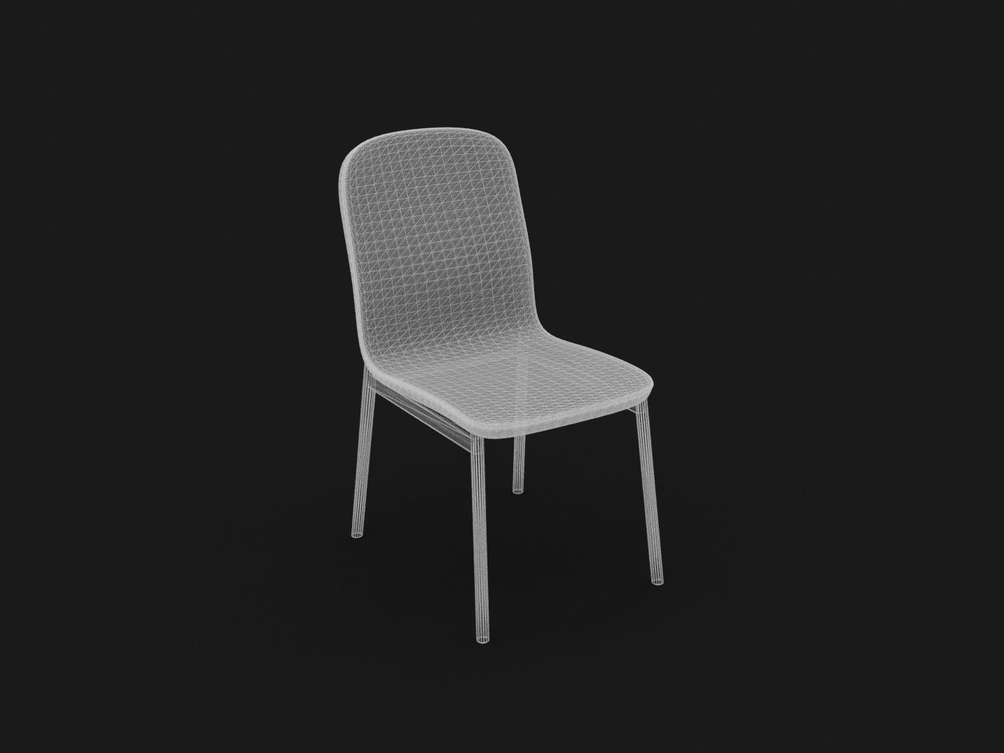 Modern Simplistic Chair and Table Free 3D model_3