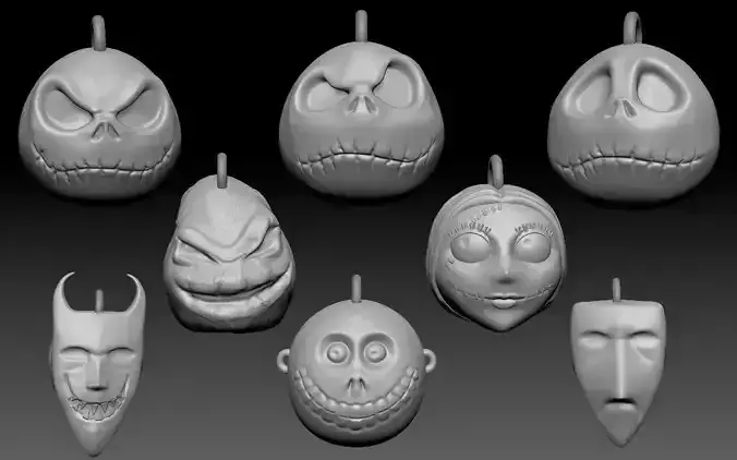 Nightmare Before Christmas tree themed balls 3D print model