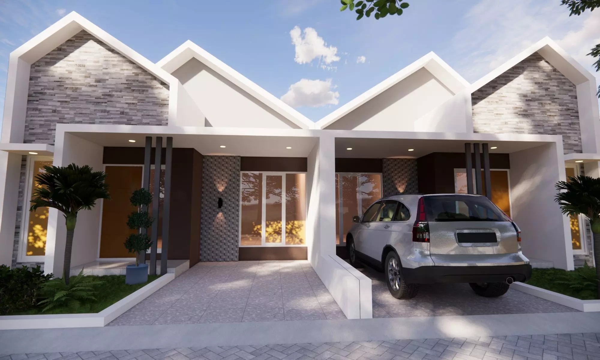 3D House Design Model Facade Only 1 3D model_0