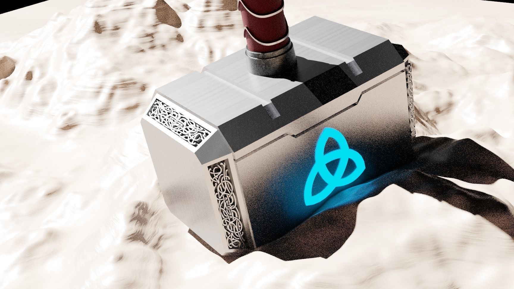 Mjolnir Thor Hammer 3D model_1